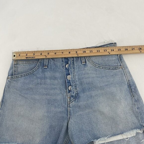 Hudson Denim 26 Distressed Sloane Step Hem Button Fly Light Wash Cutoffs Shorts - Picture 11 of 15